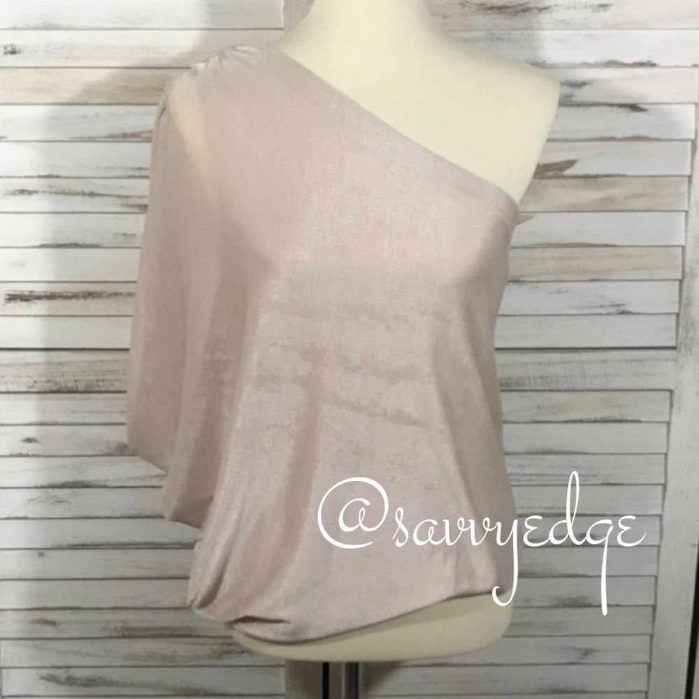 Alice + Olivia One Shoulder Shimmer Top